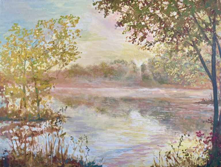 32. The Rivers Fog Dissipates Through the Morning Glow and Heat 
48 x 36
$3,950