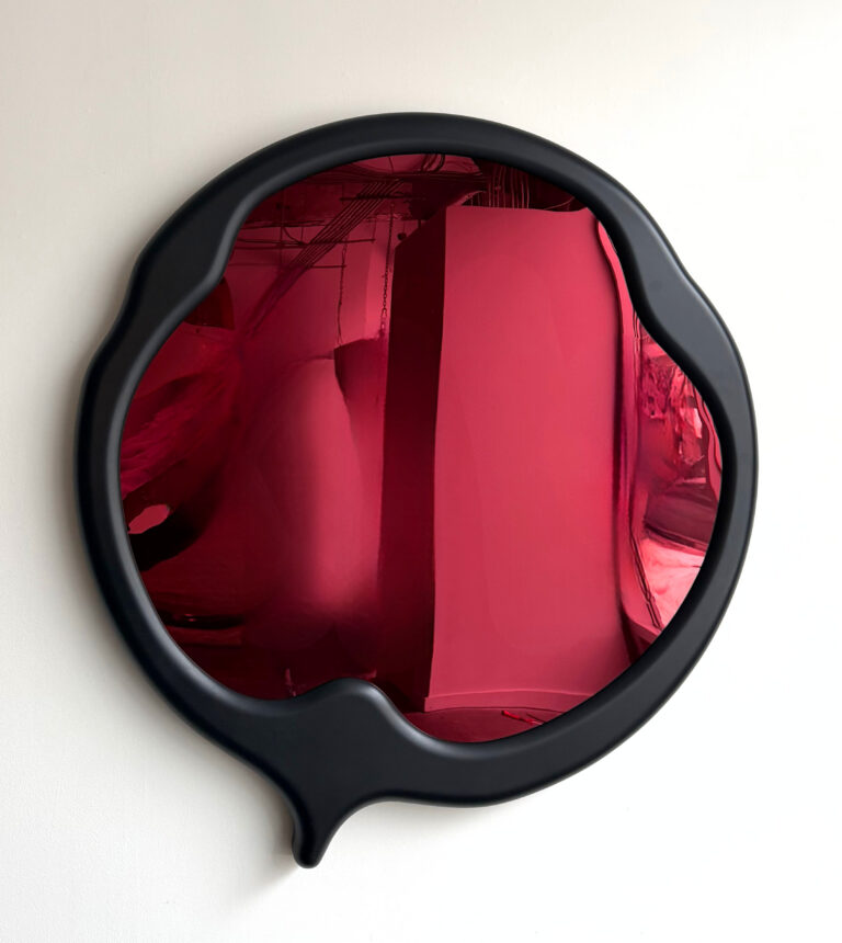 23. HL-1 (Hemolentica)
Round form, dark blue with dark red mirror MDF, resin acrylic paint, cast mirrored acrylic, aliphatic polyurethane $6,000